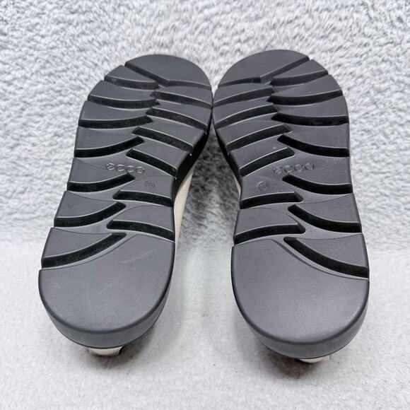 Ecco Nouvelle Lace Up Womens Size 38 US 7 Sneakers Shoes Limestone Leather - Picture 8 of 9